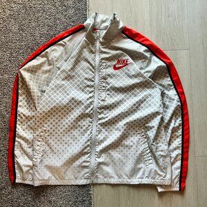 Vintage Nike Sportswear NSW Grid Print Windrunner Jacket Black Red Men’s XL